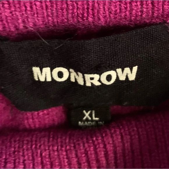 Monrow Supersoft Sweater Knit Flare Pants Raspberry Rose Sz XL - Picture 6 of 7
